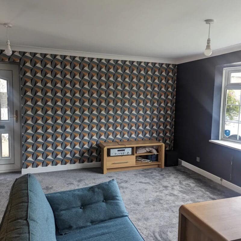 Home Living Room Wall Papering Internal Projects